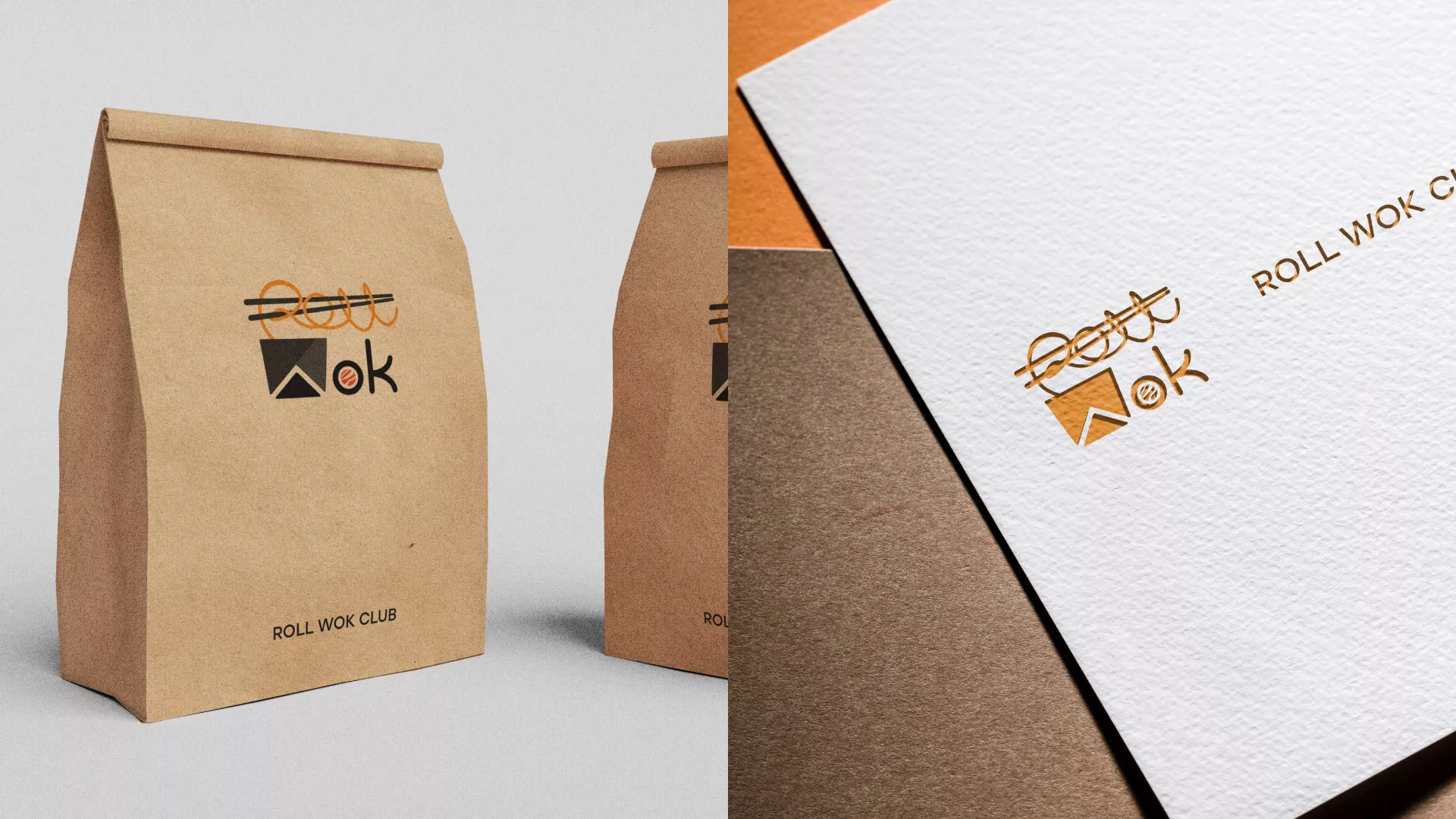 Разработка логотипа суши-бара «Roll Wok Club» в Майкопе